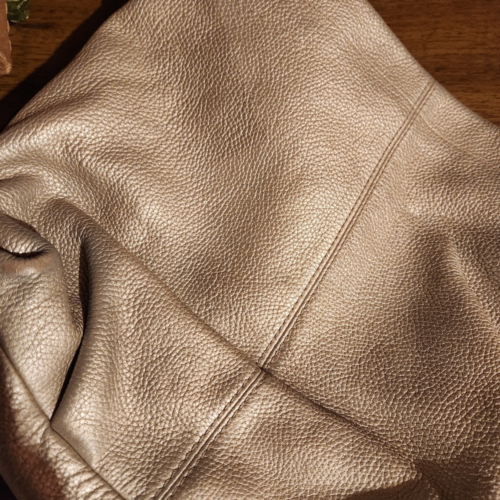 Coach F15064 Metallic Silver Leather Duffle Hobo Satchel Shoulder Purse Hand Bag - Picture 10 of 10